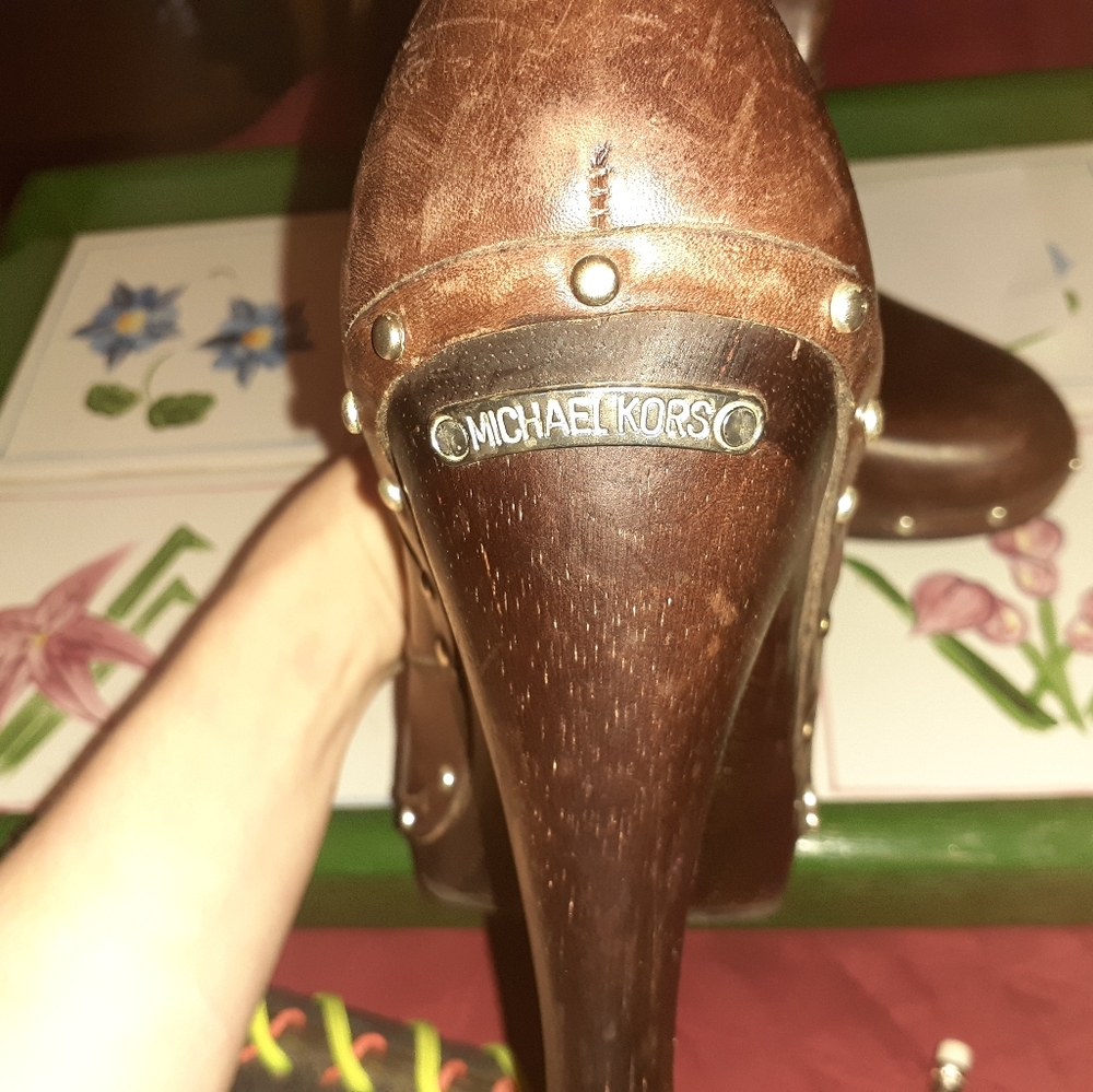 Michael kors boots brown leather 7 1/2